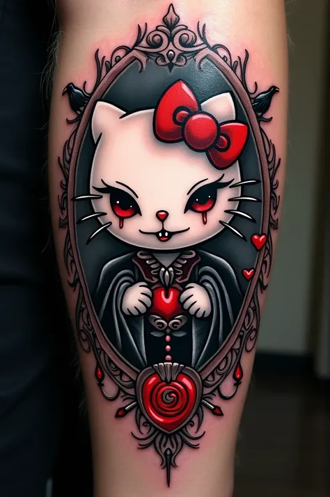 Gothic Hello Kitty Tattoo