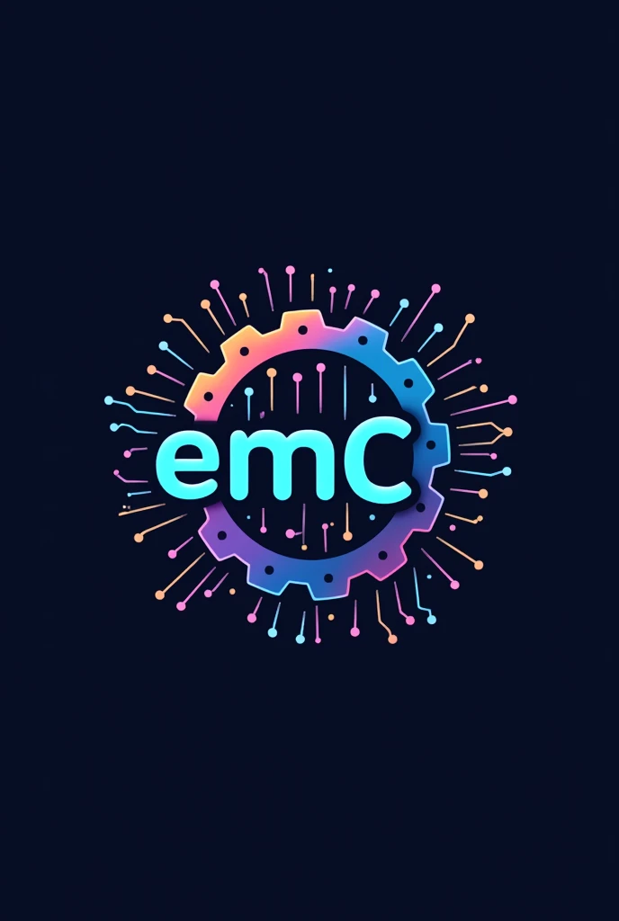 Make me a logo with that name “EMCÍ” ((electromechanical, electronics, Electric) Connected and Ingenious Mechanics) that combines everything I show you, that it does not look like a school or that it is very pretty, that it draws attention, that it has wel...