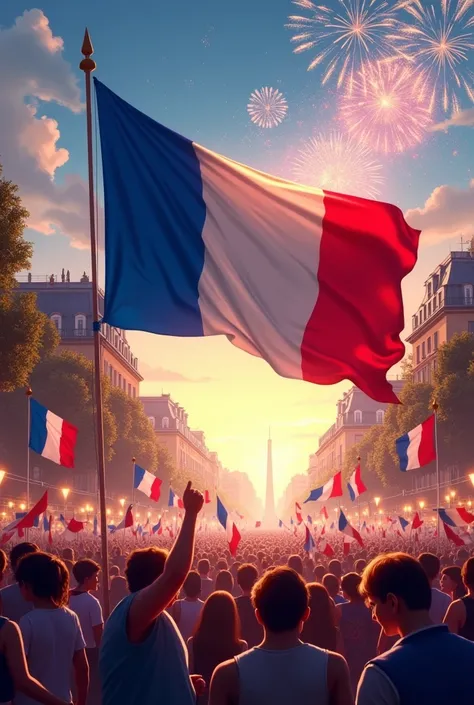 Flag of France and the celebration of Bastille Day 