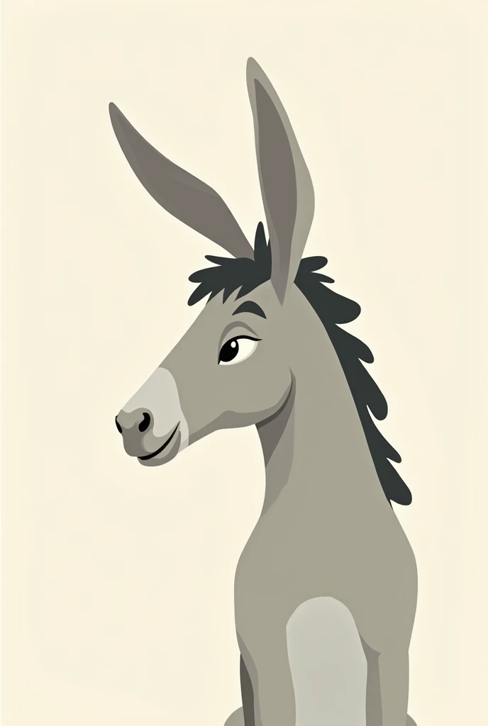 A simplified donkey in profile