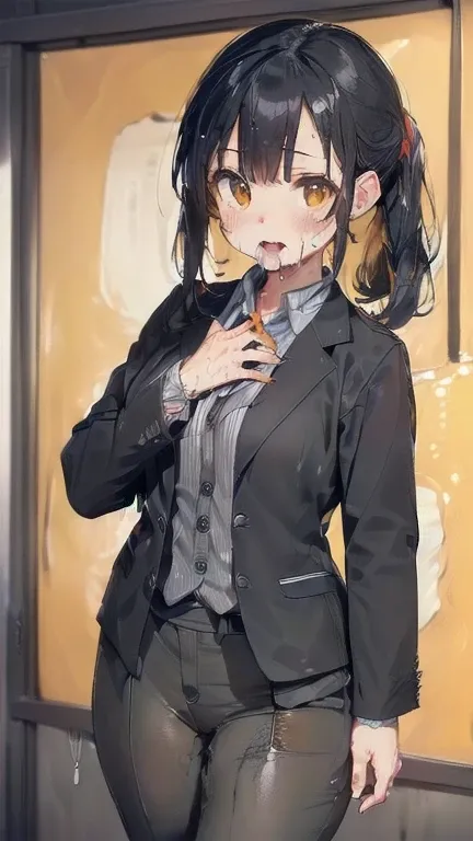 (must be follow these prompts:2.2),masterpiece,best quality,extremely detailed,(in her clothing:3.0),(in her formal styled business suit clothing:2.6),(adorable girl:2.5),(usually adorable face:2.2),(displayed one girl on single picture:2.4),(black hair:2....