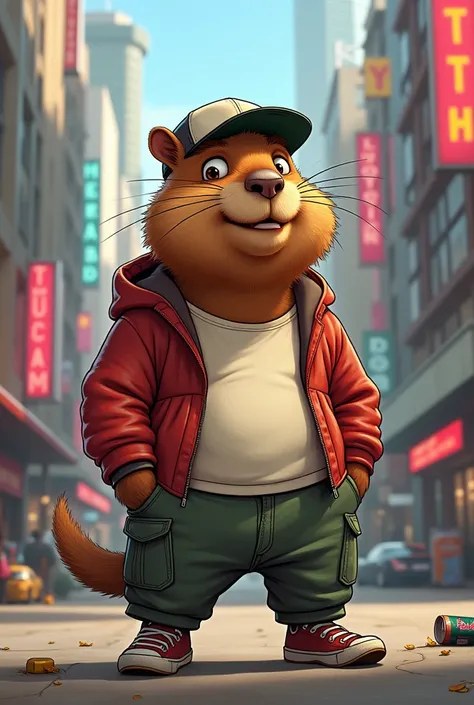 ANIMATED CAPIBARA WITH URBAN CLOTHING