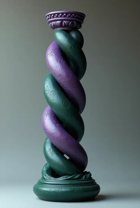 generates an image of a column, dark green and purple, which is intertwined
