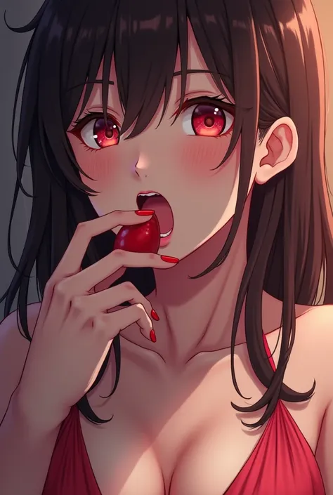 Anime woman with semen in her mouth 