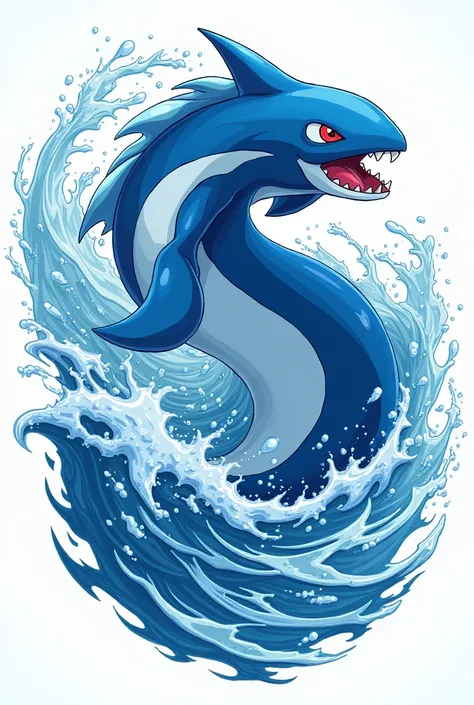 make me a logo for a pokemon card shop with pokemon kyogre 