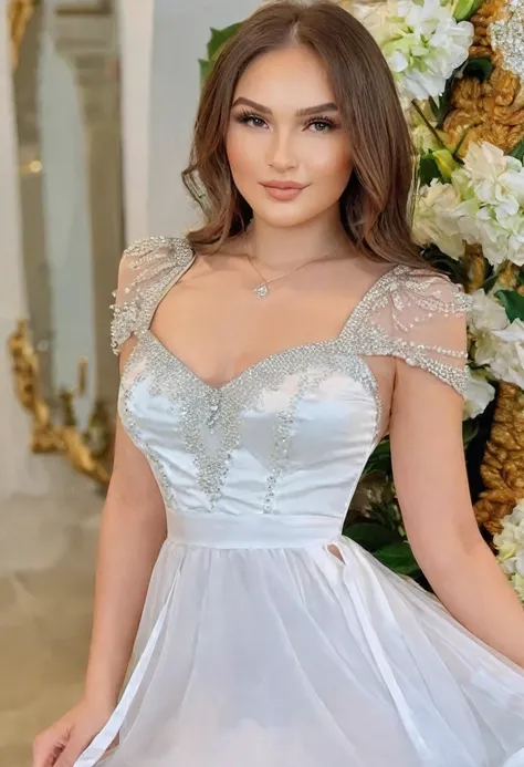 ((Photo medium distance:1.35)), ((Best resolution:1.4)), ((high quality:1.2)), (Work of art), 8k, extremely detailed, ((High detail:1.2)), Solo, ((HotLexi Slavic female with 2)), (dress), (perfect body), (square-shaped defined pretty face:1.35),