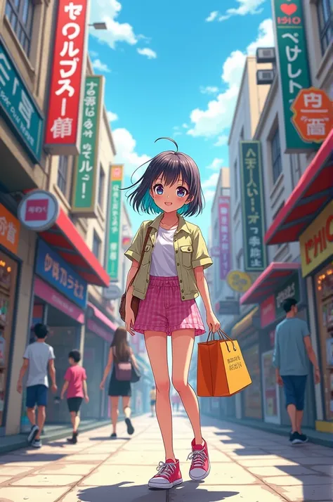 Anime girl shopping