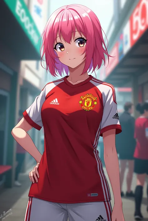 Nino Nakano in a Manchester United shirt