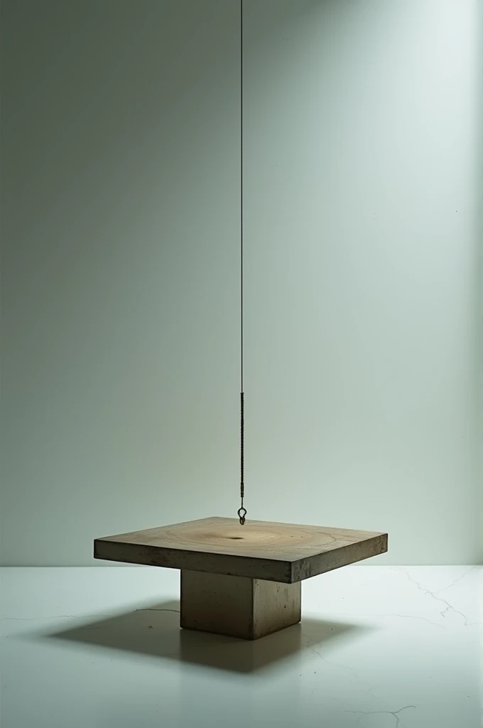 A table resting on the floor on which a vertical downward force is exerted