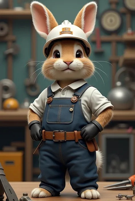 A rabbit dressed as an engineer 