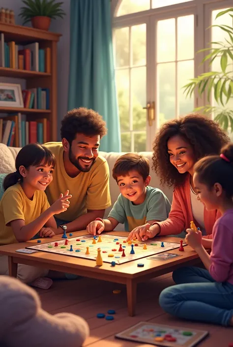 Crear una imagen de WhatsApp que diga Family board games
