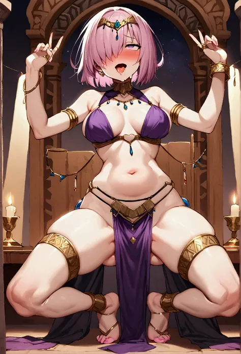 nsfw,masterpiece,highest quality,high resolution,very detailed,mash kyrielight\(fate/grandorder\),short hair、purple eyes、pink ha...