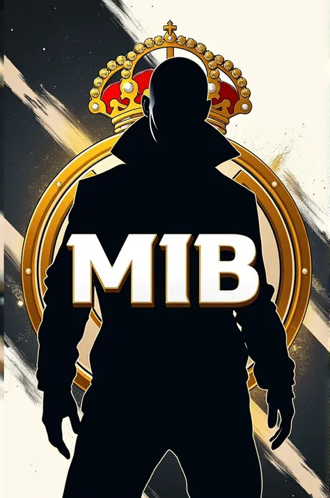 I want you to make a Free Fire sports team logo with the colors of the Real Madrid team and put the name of "MIB".