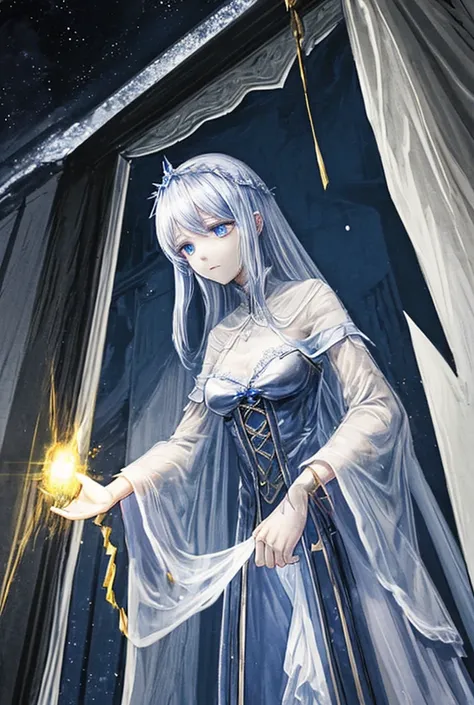 The heroine emerges from the light、Sheer clothing、Wizard