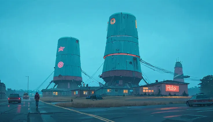 (lora:21stalenhag:1),(masterpiece), (best quality), (ultra-detailed), (best illustration), (best shadow), (absurdres),((draw by ...