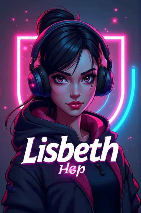 Female gamer logo with the name Lisbeth