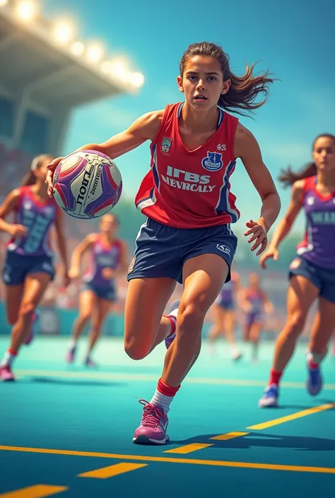 A girl playing netball poster