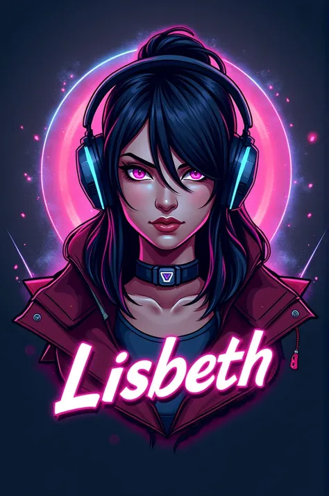 Female gamer logo with the name Lisbeth