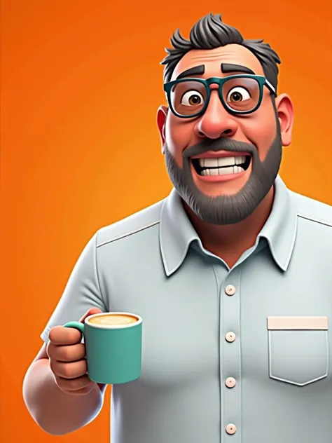 cartoon character de um homem de óculos escuros e camisa azul, animation character, stylized character, animation style rendering, 3d stylized, Arnold Maya rendering, Stylized 3D rendering, toon render screenshot, 3d character, 3d character, Stylized 3D re...