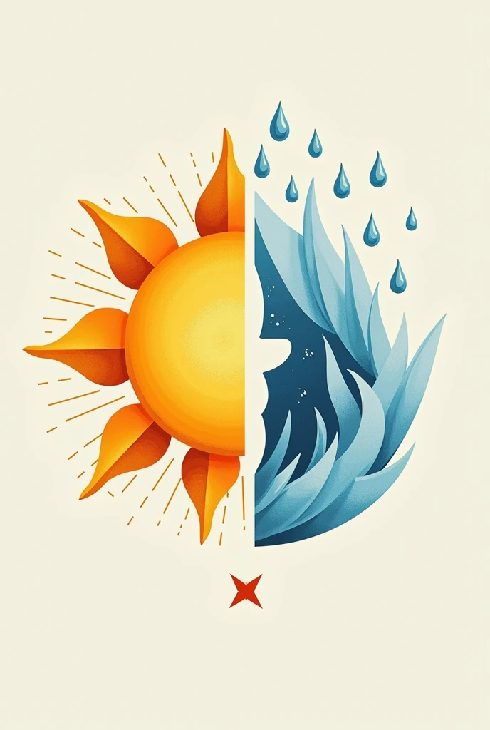 sun and rain symbols next to each other and the symbol that represents the concept of keeping going between them