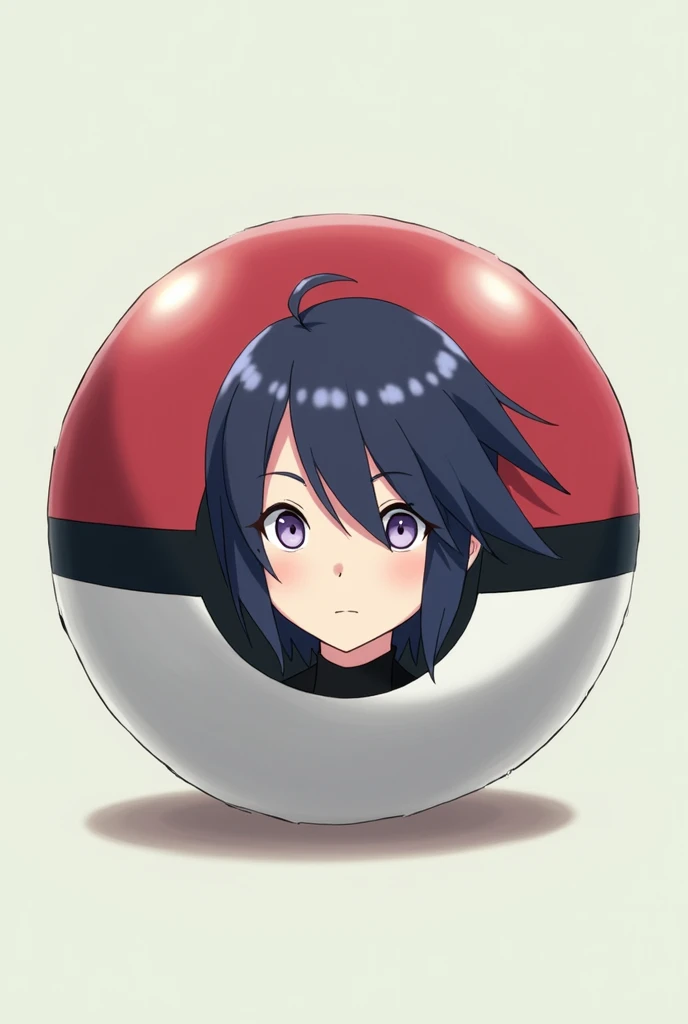 Hinata Hyuga inside a Pokéball 