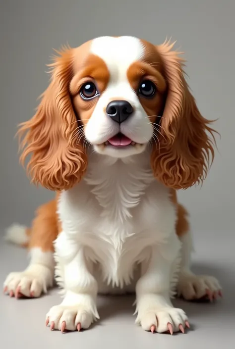 Cocker spaniel breed dog with white face and white paws that looks real, for social media cover.