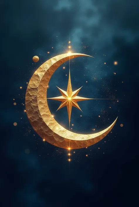 create logo,star combine crescent moon