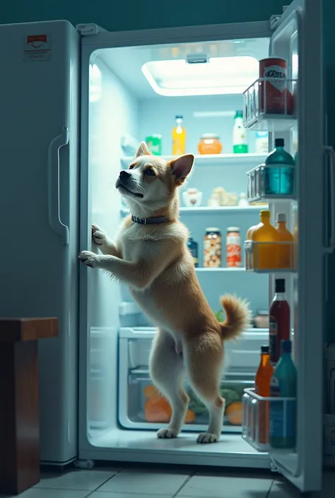 Dog in a refrigerator 