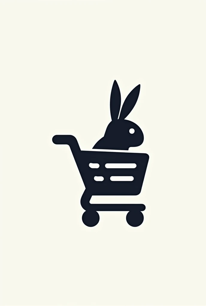 Isotype of an advertising agency With the silhouette of a digital shopping cart with a rabbit&#39;s head