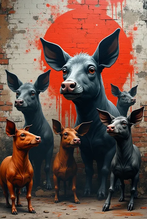 generates images of a simple Brooklyn-type graffiti " Animal Farm" 