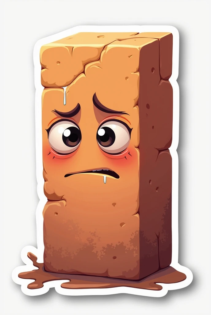 A sad animated brick to use as a sticker on WhatsApp 
