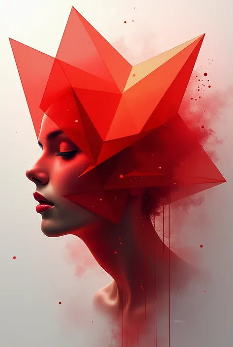 Red geometric figure representing an emotion 