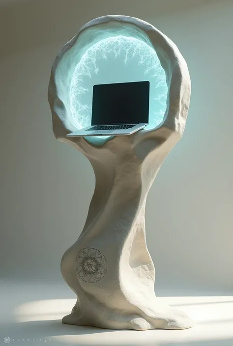 Totem for placing computer with aura concept
