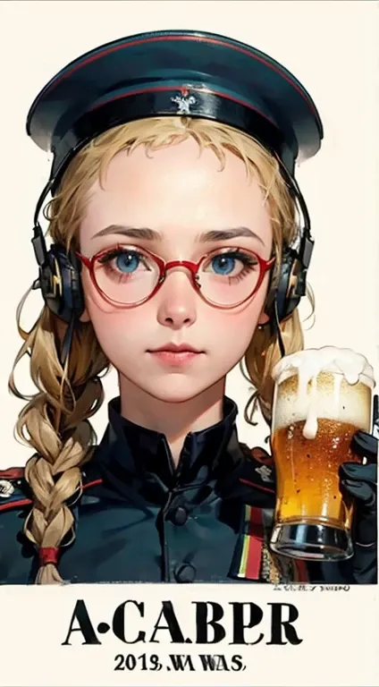 masterpiece, best quality, highres, 1girl, cammy white, twin braids, long hair, blonde hair, antenna hair, beret, (red headwear:1.3), blue eyes, scar on cheek, green leotard, large boob 36 DD, sleeveless, red gloves, fingerless gloves, camouflage,in a bar,...