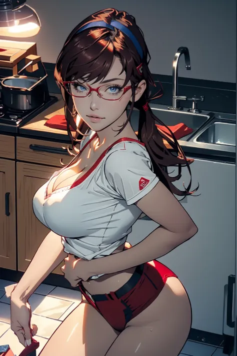 perfect cg8k, uhd quality resolution wallpapers, realistic, the most beautiful and sexy uniforms, makinami, red frame glasses,we...