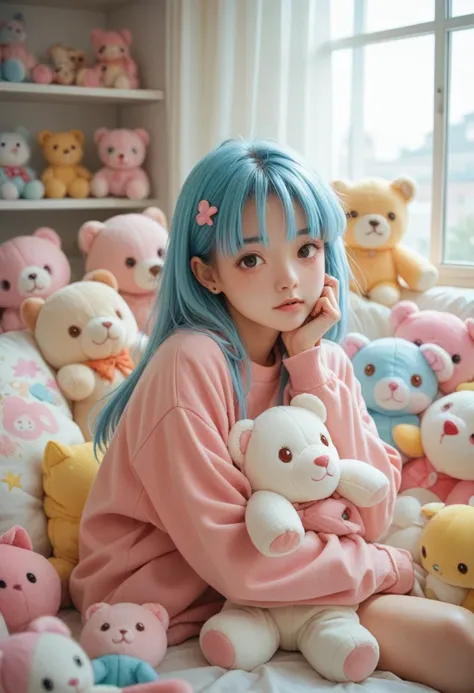 anime!! 90s kawaii anime! pastel plush! iridescent