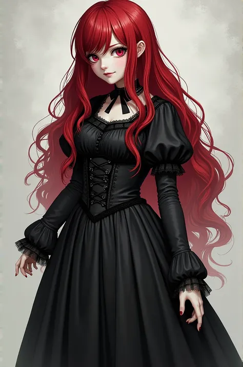 
Jimena 
SPECIES : Witch
AGE : Late Teenager
GENDER : Female
SKIN TONE : pale 
BODY SIZE/SHAPE : Fat (unhealthy weight)
HEIGHT : Short
HAIR (STYLE) : Longer than floor-length, Wavy
HAIR (COLOUR) : Red with Black Tips
STYLE : Gothic Lolita
MISC : Missing Li...