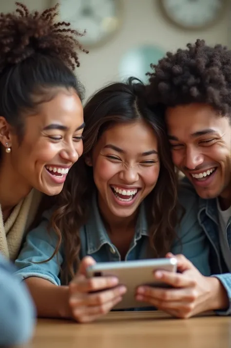 Visual Prompt: The friends gathered around a phone or computer, looking at the selfie. Everyone is laughing heartily, and the funny-faced friend is the center of attention, with a big smile.


Visual Prompt: The friends gathered around a phone or computer,...