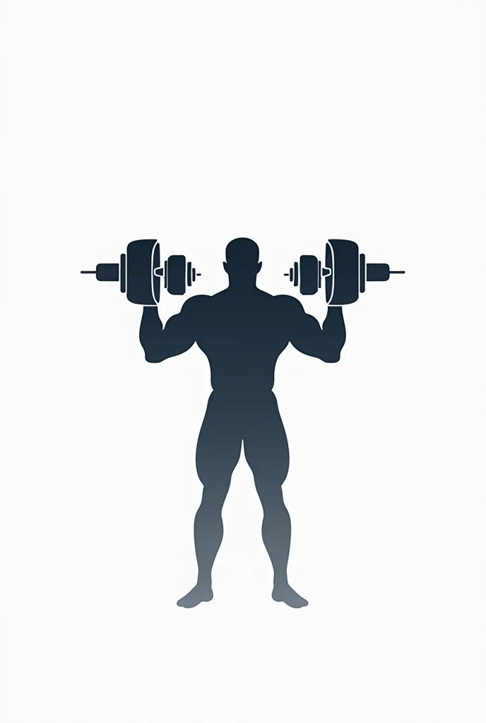 Generate a logo image for Instagram. It needs to be as simple as possible., something related to gym weight and a man.