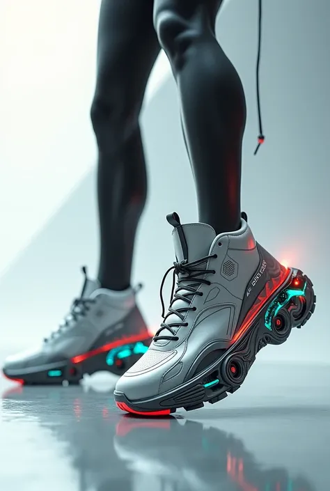 Rocket sneakers with turbines on the sole of the foot model 3D 