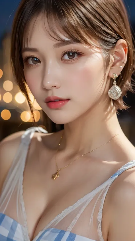 (Photorealistic, 32k, RAW photo, best quality:1.4), (masterpiece:1.3), (ultra high resolution, ultra realistic, highly detailed, golden ratio, ultra detailed), 1 beautiful woman, natural makeup, intricate cloth texture, finely detailed hair texture, beauti...