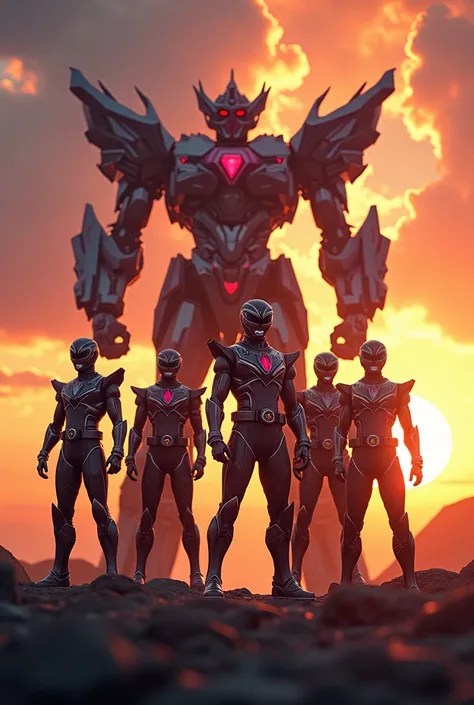 Very powerful Power rangers  Armor suit sunset and megazord 
