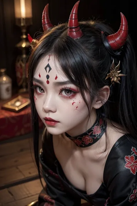 Big Tits,Big Ass,

Demon Woman (Oni-onna)

	• Costumes: Based on a vivid red Japanese-style armor、Wearing a headpiece accented with black horns。The armor is decorated with embroidery and decorations that symbolize flames.、Expressing strength。At your feet、W...