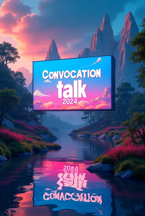 A landscape poster for "Convocation Talk 2k24" depicting led screen in the background with "Convocation Talk 2024" written on it with details of date "29 August 2024".