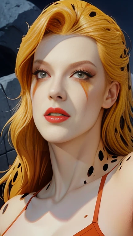 a highly detailed and sensual portrait of cheetara, the female character from thundercats, striking a provocative and seductive ...