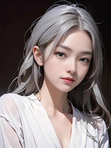 zerg queen beautiful girl: ranlinger, 1. slim figure, (dictator:1.6), white silver messy hair, beautiful perfect face, soft skin...