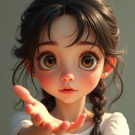 (masterpiece, best quality:1.2), 1 girl, alone，big eyes，Cute expression，hand，portrait，interesting，interesting，clean lines，Human anatomy is correct
