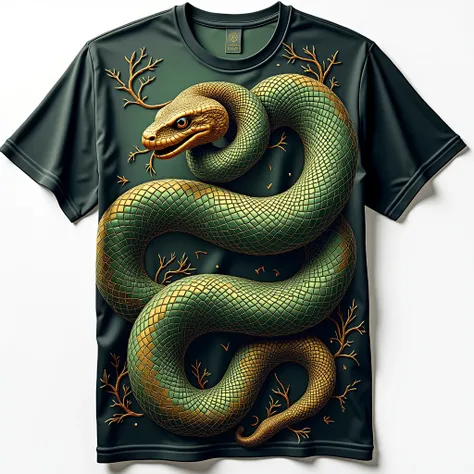 a shirt print, with a snake



