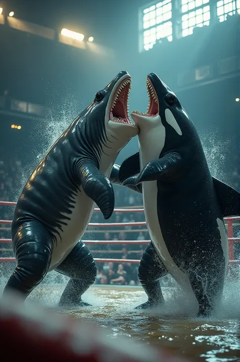 Elephant Shark defeat a killer whale in a box match