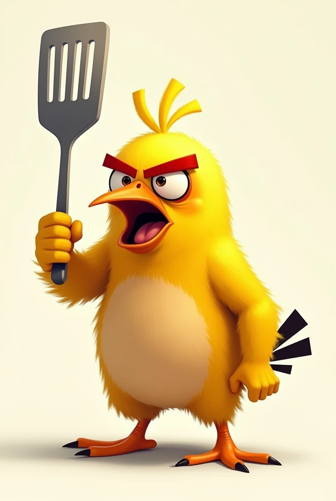 (REUPLOAD) Chuck the Yellow Angry Bird With Spatula